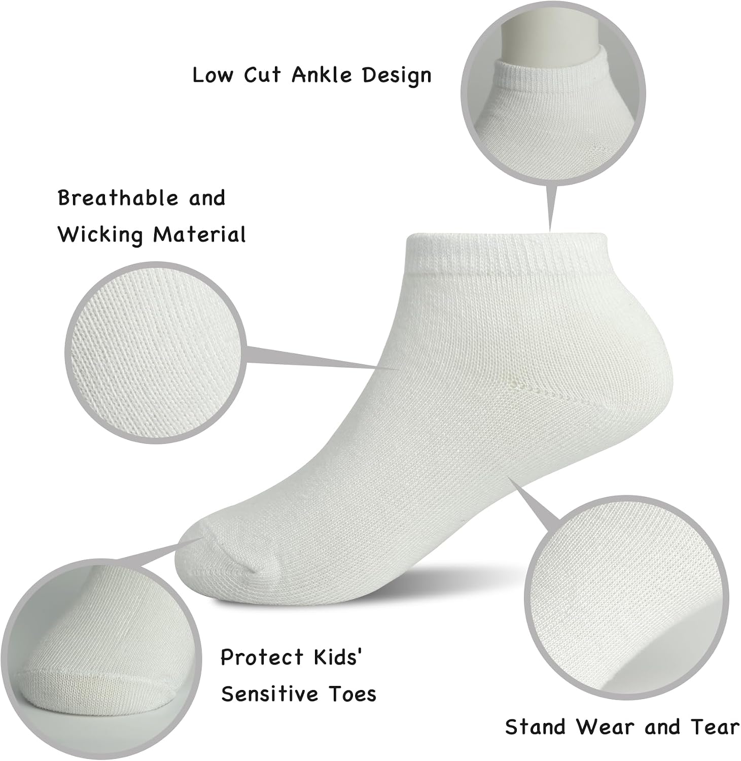 Toddler Socks, 16 Pairs Low Cut No Show Ankle Set for Boys Girls Kids (1-14 Years Old)
