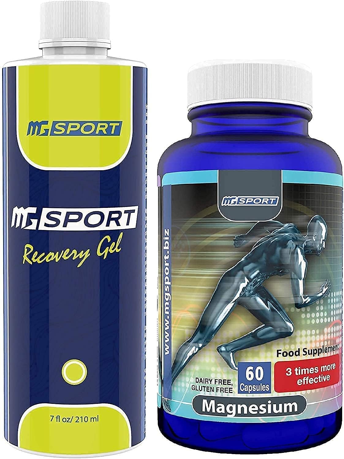 High Absorption Magnesium Supplement and Gel for Leg Cramps and Sore Muscles Bundle