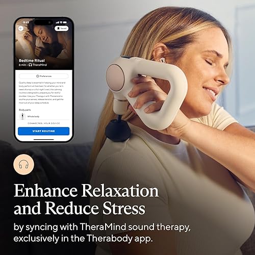 Miniatura 6 de Theragun Sense Percussion Pistola de masaje  Masajeador personal de tejido profundo con rutinas de respiración precargadas para aliviar el estrés,