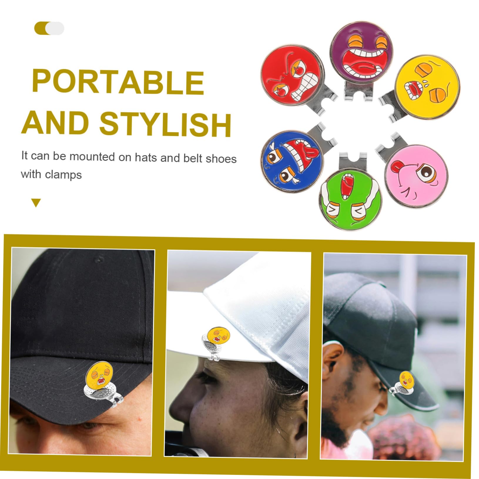 VANZACK Golfhut-Clip Kappen Golfball Golfzubehör Ballmarker Dekorativer Golfmarker Tragbarer Golfmarker Praktischer Golfmarker Golf-Marker-Hut-Clip Dekorative Golfmarker