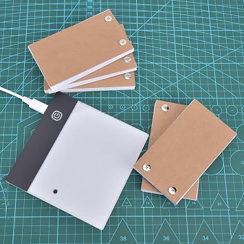 Flip Book Kit Blank Flip Books Paper with 5.1 * 5.1in Light Pad and Positioning Holes Binding Screws USB Power Non Slip Backing for Tracing Animation Drawing and Making Animation Flipbooks