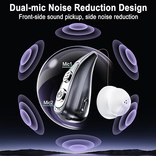 Miniatura 3 de Aparato auditivo para personas mayores, OTC de 32 canales, amplificador de audición de 5 volúmenes con estuche recargable y cancelación de ruido,