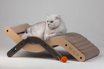 New Age Pet Purr and Play Large Cat Lounge Scratcher Compact Scratching Lounger for Cats & Kittens