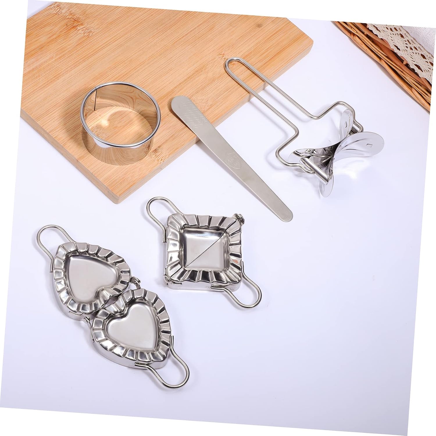 Alipis 2Sets Dumpling Maker Mold and Cutter Professional Pierogi Press with Cutter and Spoon for Home and Restaurant Dumpling Preparation