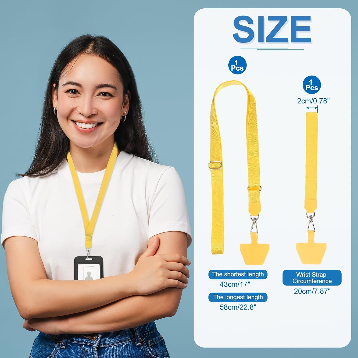 PATIKIL Smart Phone Lanyard with Wrist Strap and Patches for Most Smartphones ID Badges image 2
