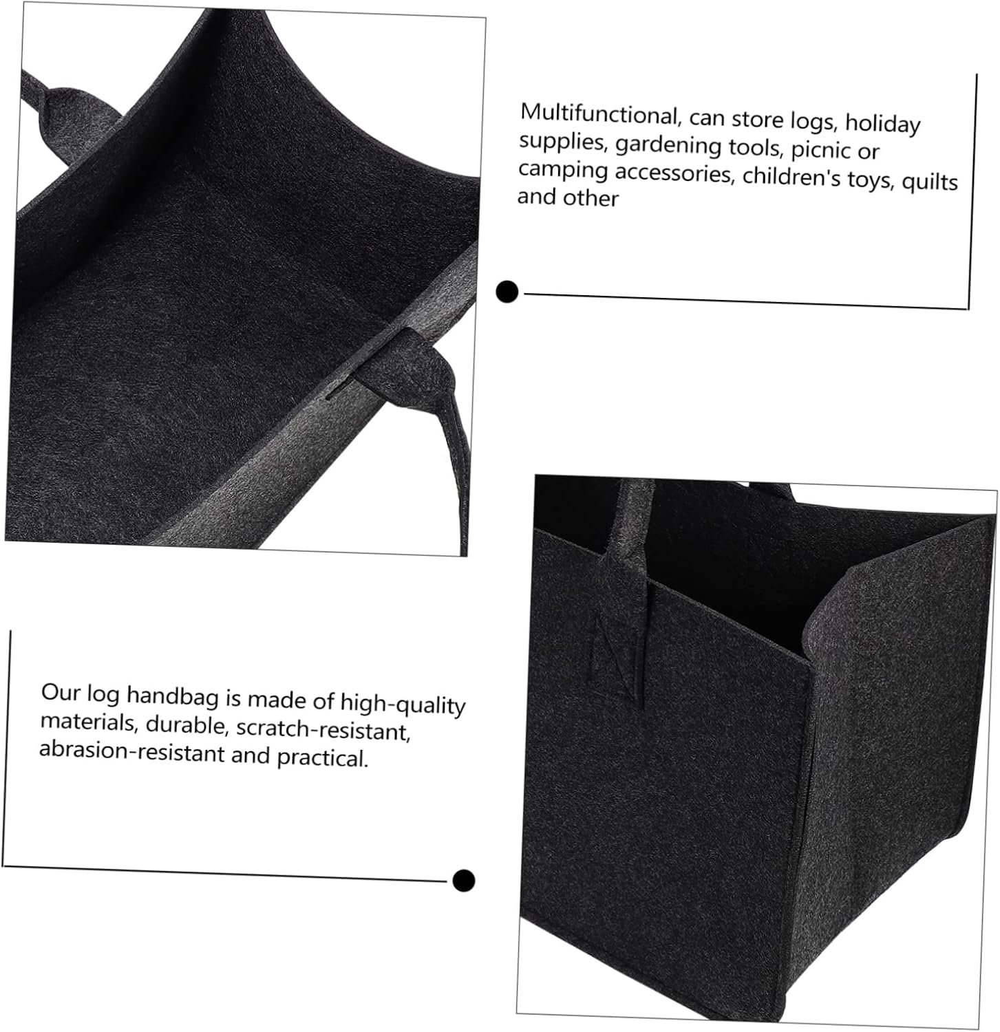 ERINGOGO Felt Firewood Organizer Bag Compact Storage Pouch for Logs Camping Gear image 3