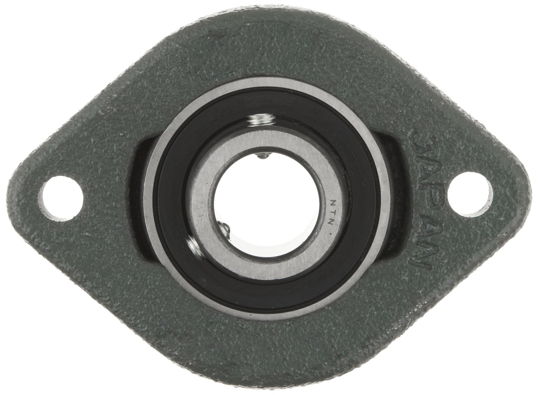 Ntn ASFD203 Light Duty flangia di supporto, 2 bulloni, vite di bloccaggio, non-relubricatable, contatto sigilli, in ghisa, inch, 6 – 22/81,3 cm di diametro, 2 – 15/81,3 cm Bolt hole spaziatura calibro, 2 – 5/40,6 cm altezza