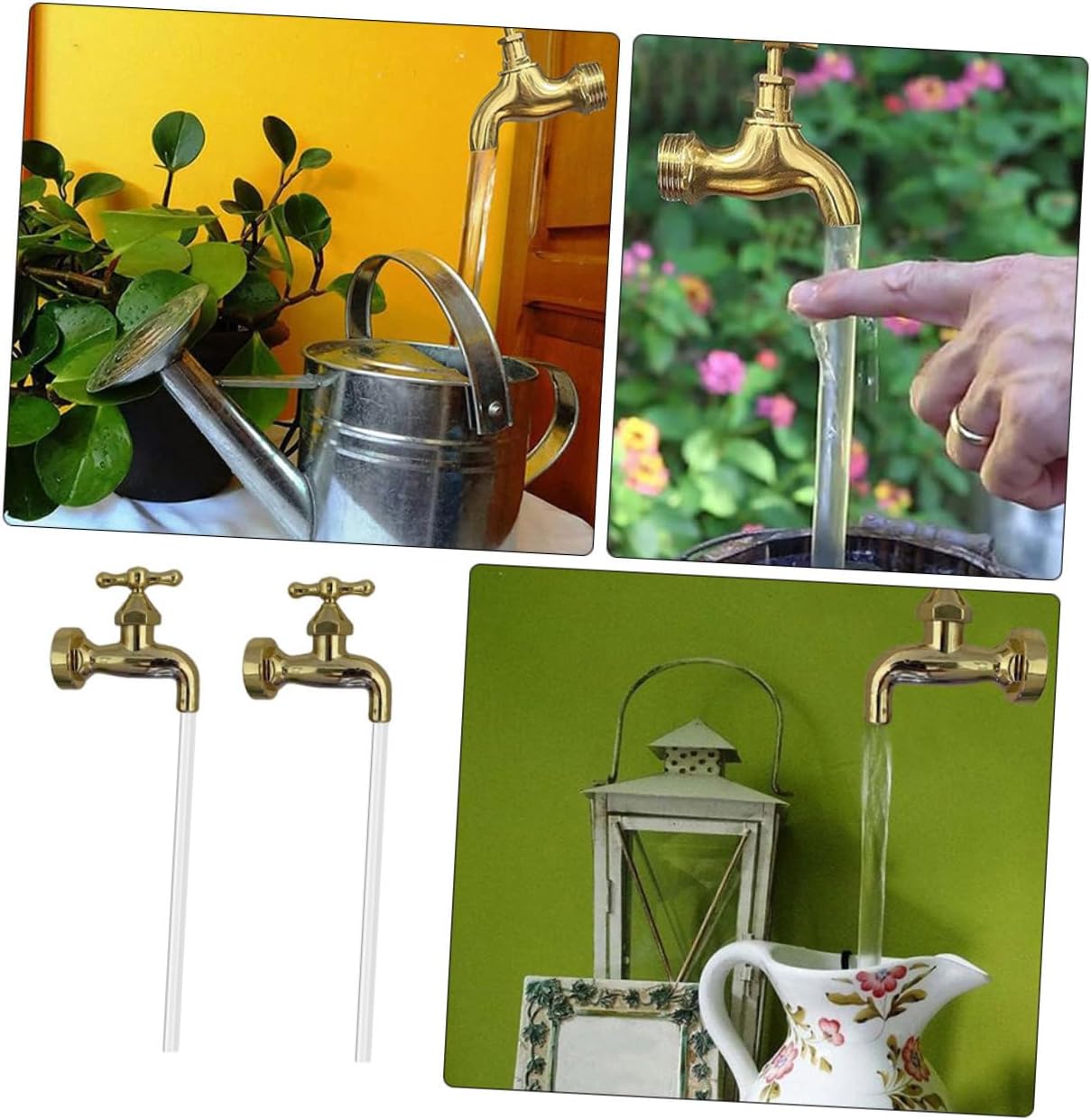 Levemolo 2sets Invisible Flowing Spout Fountain Faucet of Lightweight Outdoor Garden Decor for Courtyards and Yards Design for Easy Installation and Versatile Display
