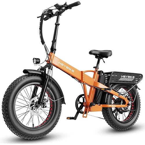 Heybike Mars 2.0 Electric Bike for Adults with 1400W Peak Motor, 28MPH Top Speed,and 600Wh Removable Battery,UL Certificated Folding Electric Bicycle with 20"×4" Fat Tire and Full Suspension