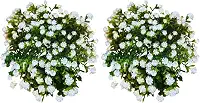 KINDU - 2 unidades de Mini Buquê de Flores Mosquitinho Branco Artificial