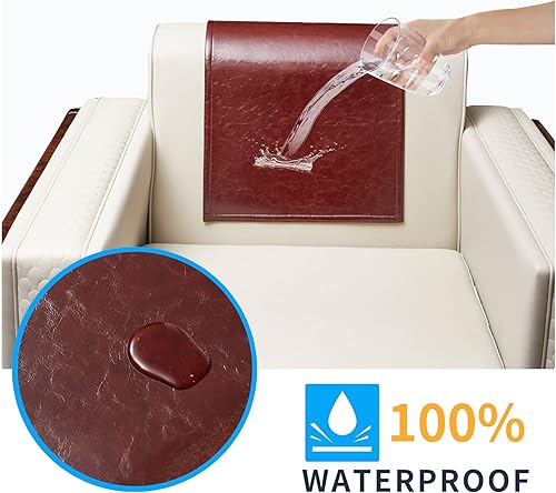 Miniatura 3 de Protector de reposacabezas reclinable antideslizante, fundas lavables de piel sintética para reposacabezas para silla reclinable, fundas