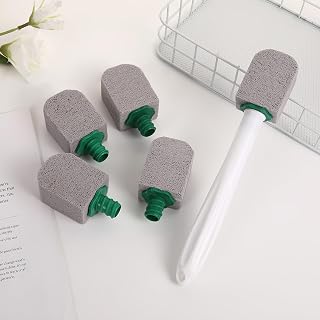Toilet Bowl Brush,Bathroom Cleaner Brush Toilet Wand Refills with 30CM Long Handle for Remove Hard Water Stains with 1 Wand+ Pumice Stones (5 Pack)