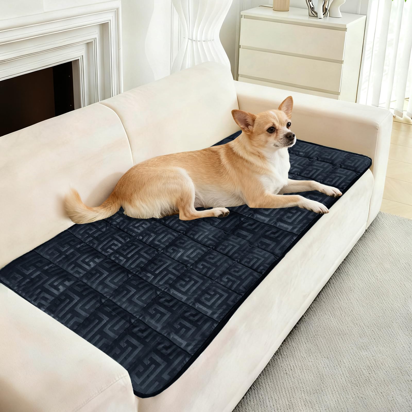 SYLC Thick Couch Cover Quilting Velvet Knurling, Non Slip Sofa Cover 1/2/3/4 Seater Corner L Shape Settee Seat Covers Mat Protector or Living Room Caravan (Navy blue,70×90cm / 1 Piece)