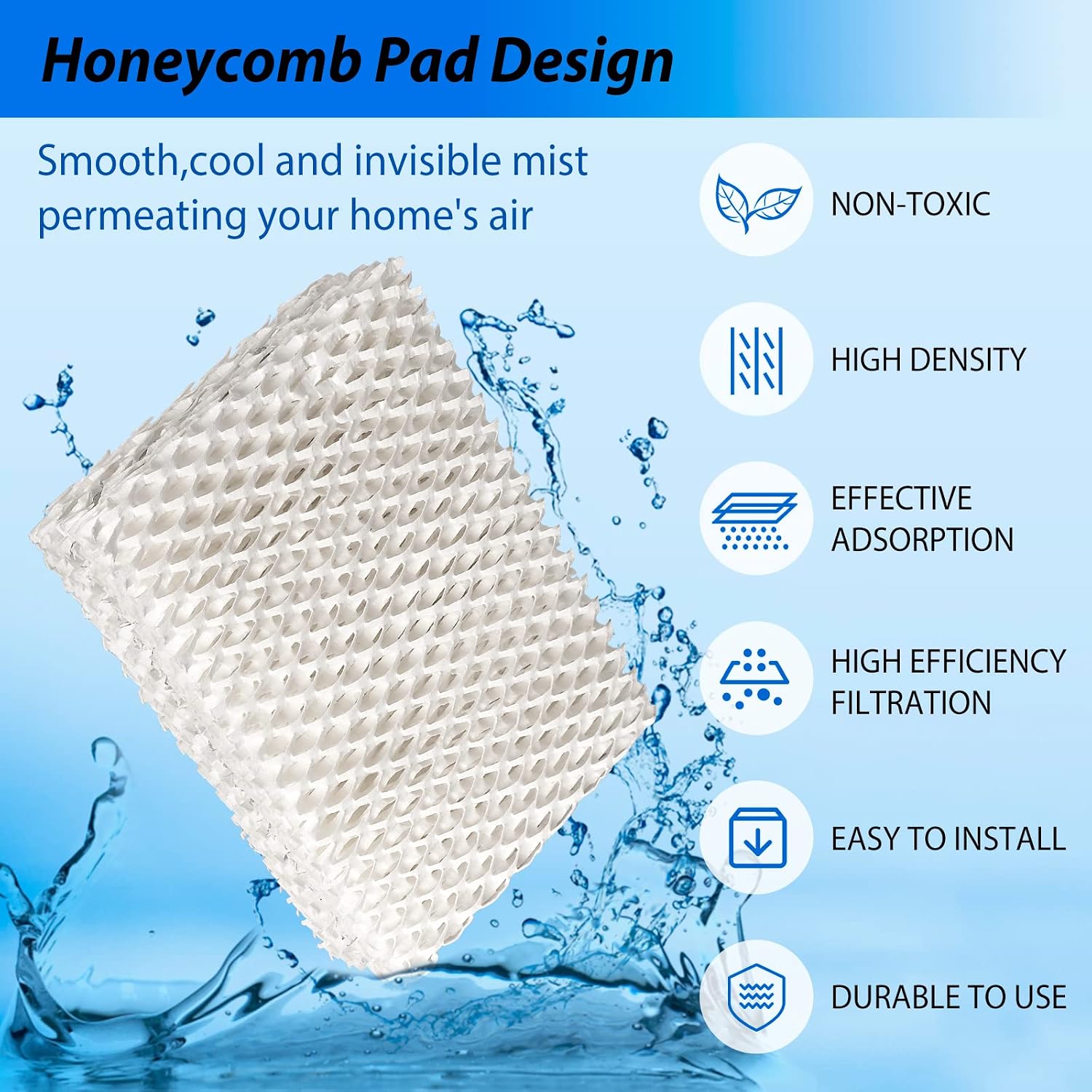 Humidifier Filter Replacement- 4 Pack WF813 Humidifier Wick Filter Compatible with E quate EQ 2119-UL, Re-Lion RCM-832 RCM-832N, Pro Care PCCM-832N Cool Mist Humidifier Filters