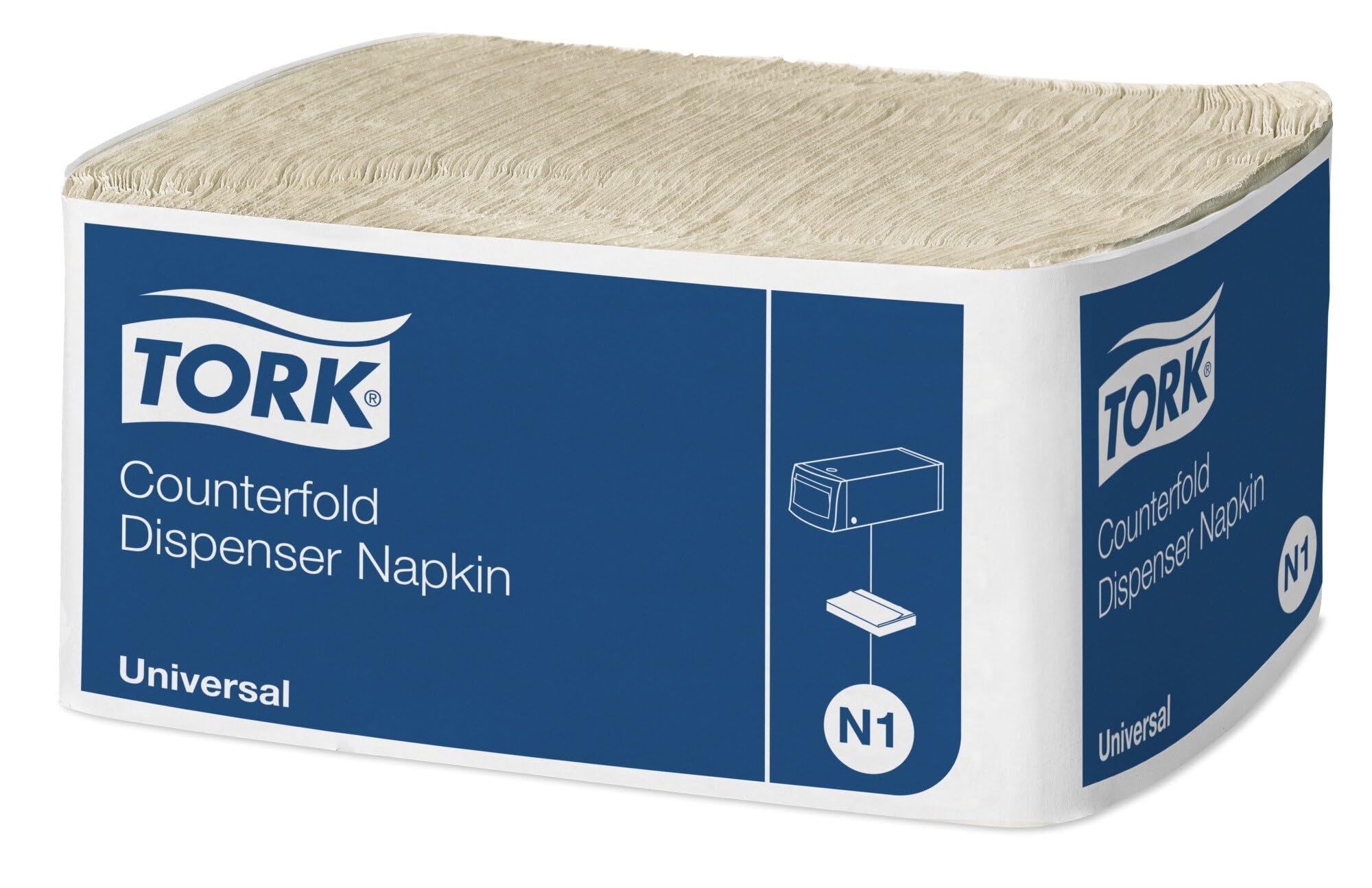 Tork 478094 Counterfold serwetka z dozownikiem, uniwersalna, naturalna, 1-warstwowa, długość po rozłożeniu 32 cm, 300 sztuk