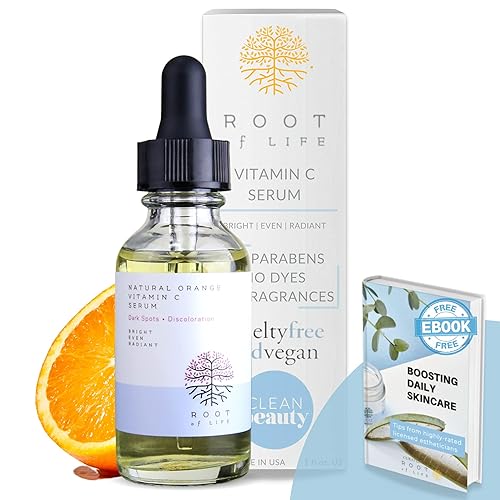 Miniatura 1 de Suero vegano de vitamina C 10 puro para la cara 1 onza - Corrector de manchas oscuras con ácido hialurónico y retinilo - Suero antienvejecimiento