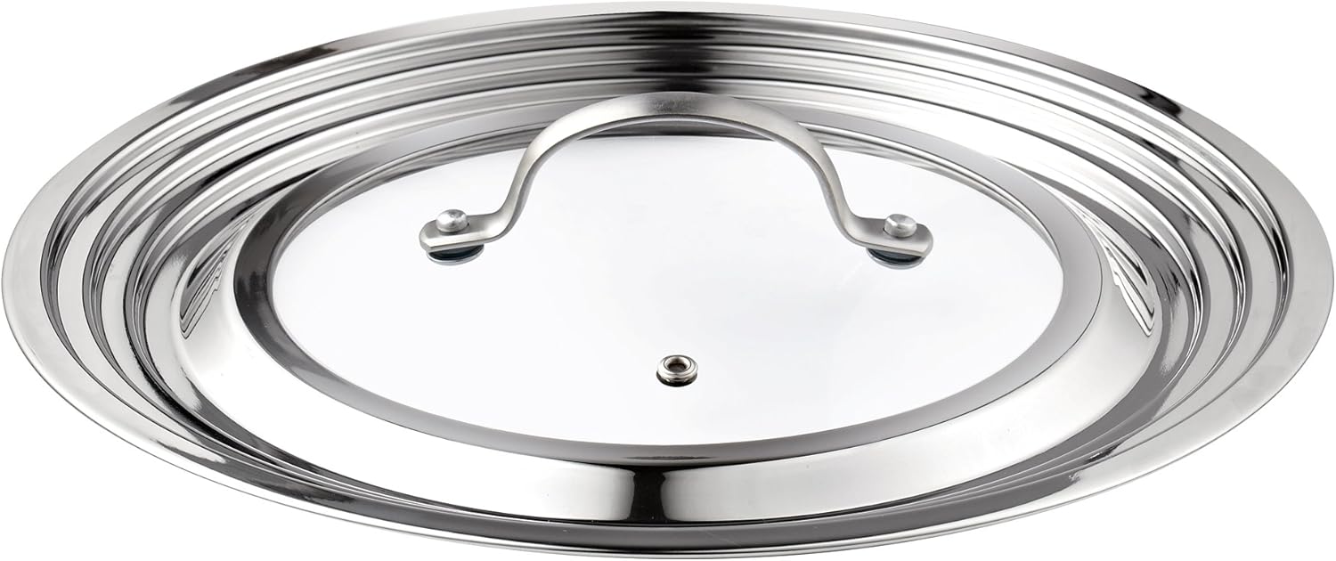 Cook N Home Stainless Steel with Glass Center Universal Lid, Fits 8, 10.25, 11, and 12-Inch : Everything Else