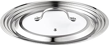 Cook N Home Stainless Steel with Glass Center Universal Lid