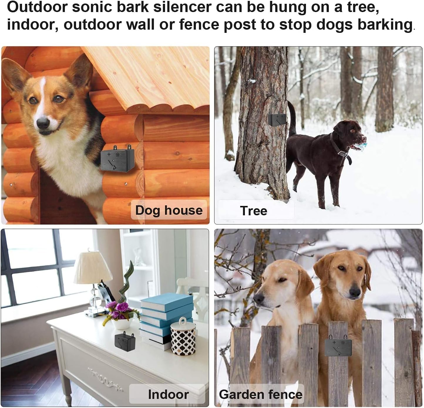 Zelers Sonic Bark Deterrents, Dog Barking Control Devices, Anti Barking Device, Bark Control, Dog Whistle to Stop Barking, Ultrasonic Dog Bark Deterrent, Anti Barking Device (Black)