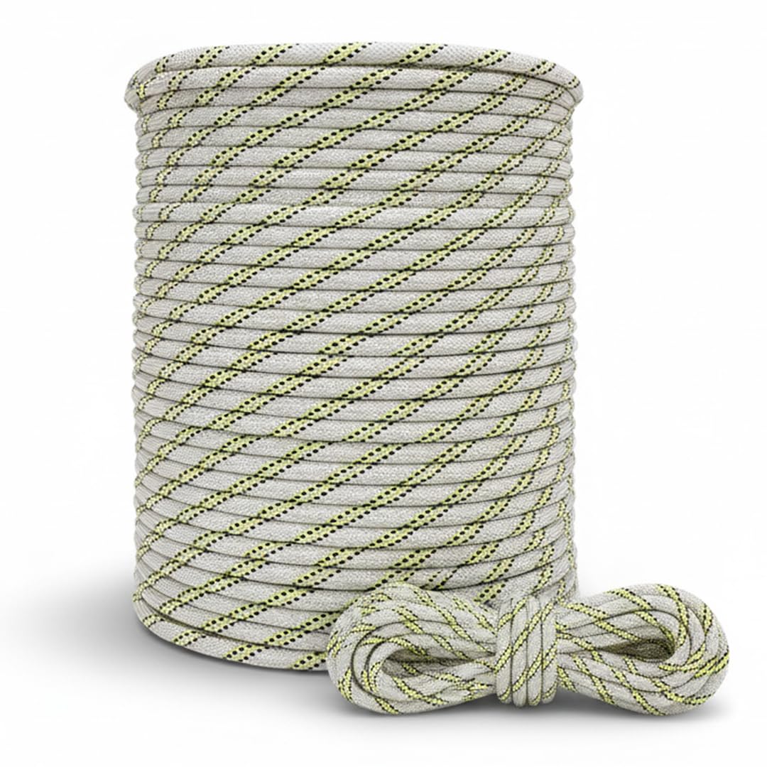 Cuerda Semiestática Profesional - SOGA Gruesa de Nylon para Trabajos Verticales - Cuerda Resistente Exterior y Duradera - Diferentes Tamaños Disponibles - 11 MM (100)