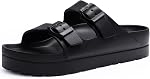 Goosecret Women's Comfortable Arch Support Walking Platform Sandals | Lightweight Chunky Slip-On Foam Slides with Adjustable Buckle,Sandals for Beach and Daily Wear
