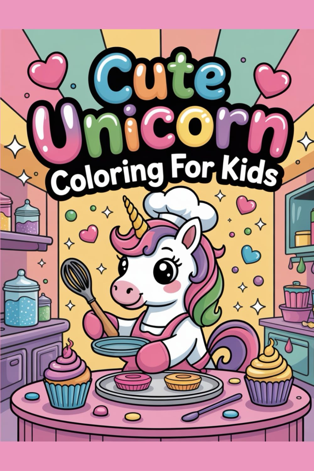 Cute unicorn colouring for kids