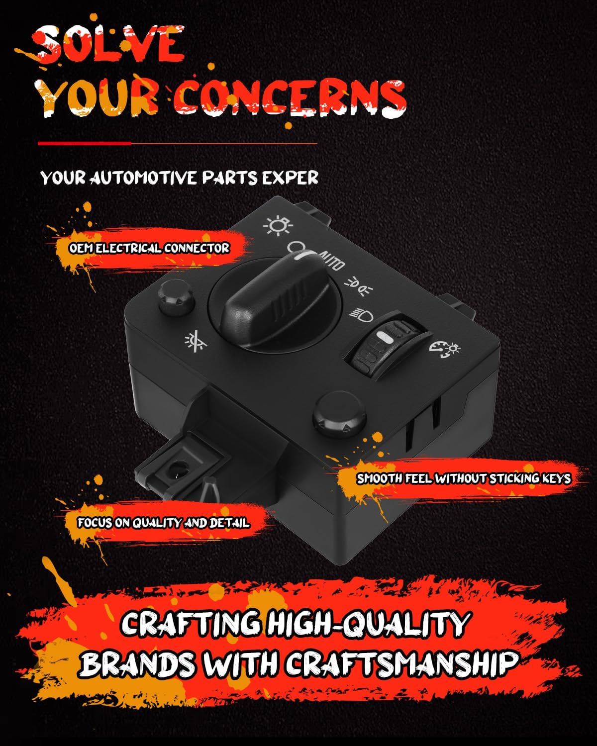 CCIYU Headlight Switch for Chevrolet Colorado 2004-2012,for GMC Canyon 2004-2012 Replaces 15187088 Headlight Dimmer Switch