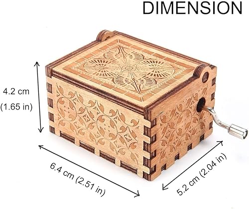 Miniatura 3 de ukebobo Caja de música de madera, caja de música The Pooh, regalo para amigos, Navidad, vacaciones, Año Nuevo, 1 juego (11)