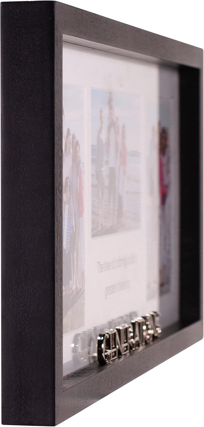 Malden International Designs 3 Opening 4 x 6 inch Matted Generations Collage Wall Picture Frame Matte Quality MDF Wood Black