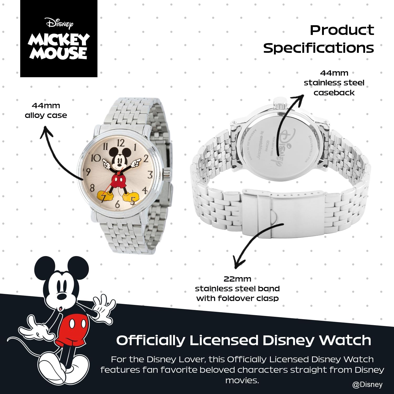 Disney Men's Mickey Mouse Analog Display Analog Quartz Watch