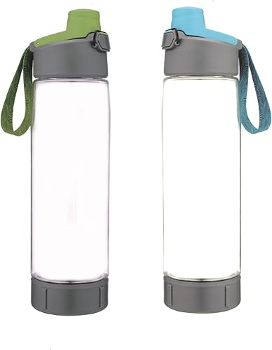 70952uniware 0.95qt900ml TritanBotella de plástico Deporte botella, Grande, Sin BPA, spill-proof, Conjunto de 2