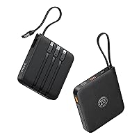 VRURC Power Bank 20000mAh, Power bank con Cavi Integrati