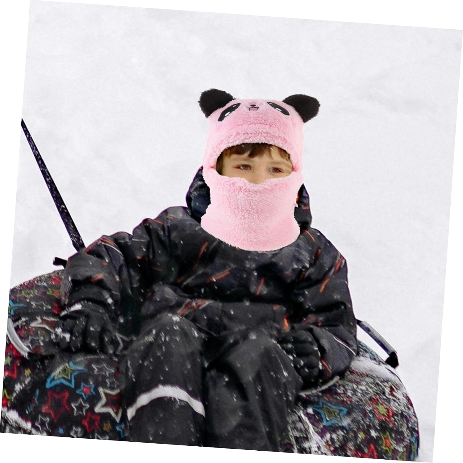 KOMBIUDA Hood Scarf for Boys and Girls Winter Neck Warmer Hoodie Ears Boys and Girls Hat and Scarf