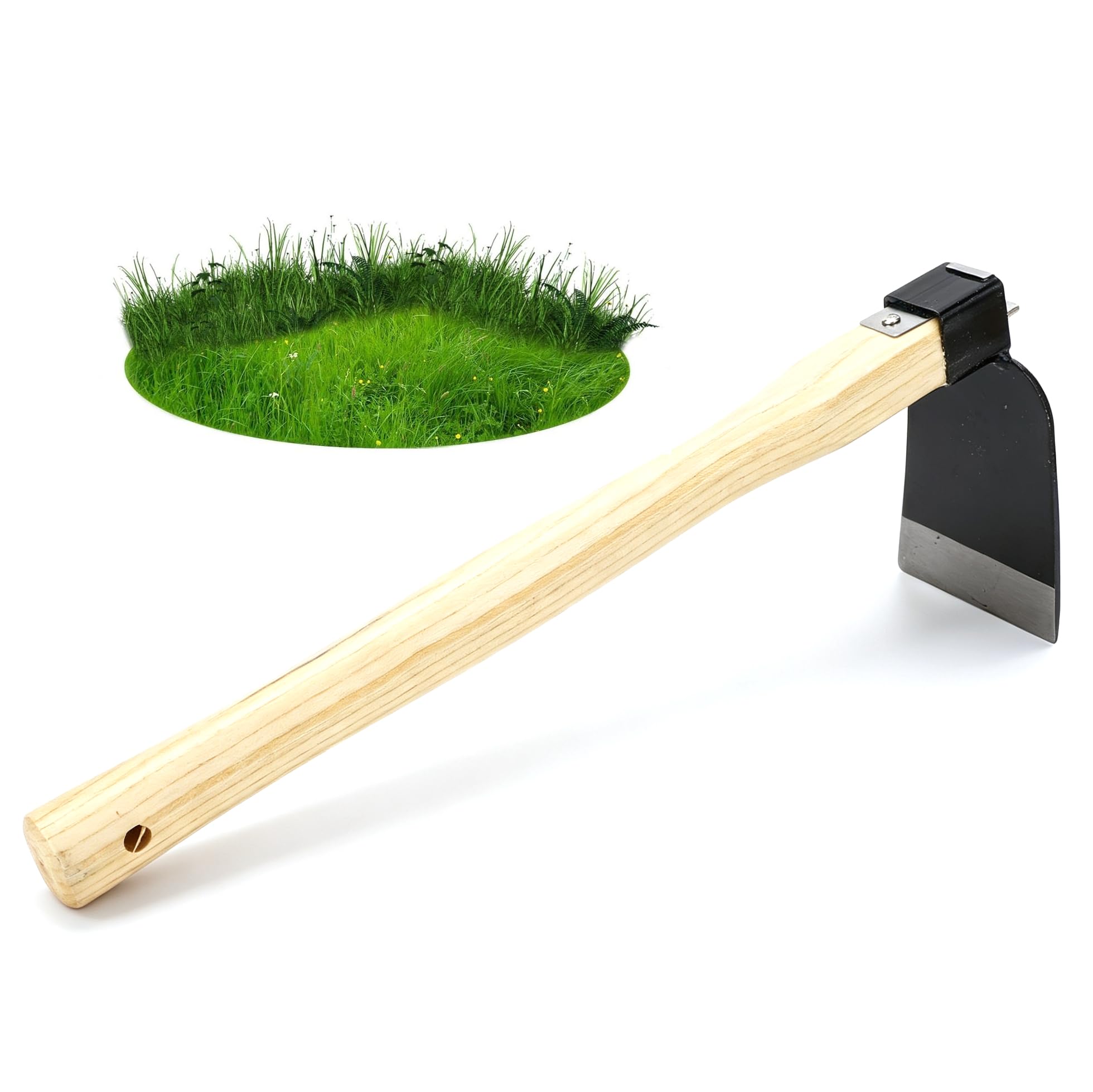 Zappa a Mano con Manico in Legno, Zappa da Giardino Piccola e Resistente, Strumento ergonomico per diserbo da Giardinaggio per Scavare nel Cortile, piantare ortaggi