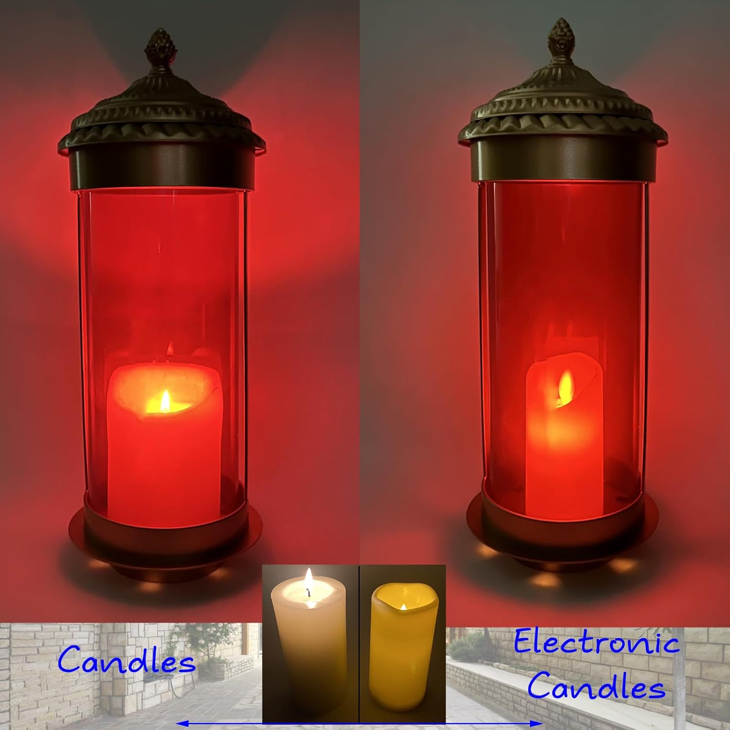 Memorial Bereavement Sympathy Gifts for Loss of Loved One, Son, Father, Memorial Candle Lantern Holder for Grave Markers for Cemetery for Humans, Funeral Decoreations (D1 Non) - Image 5