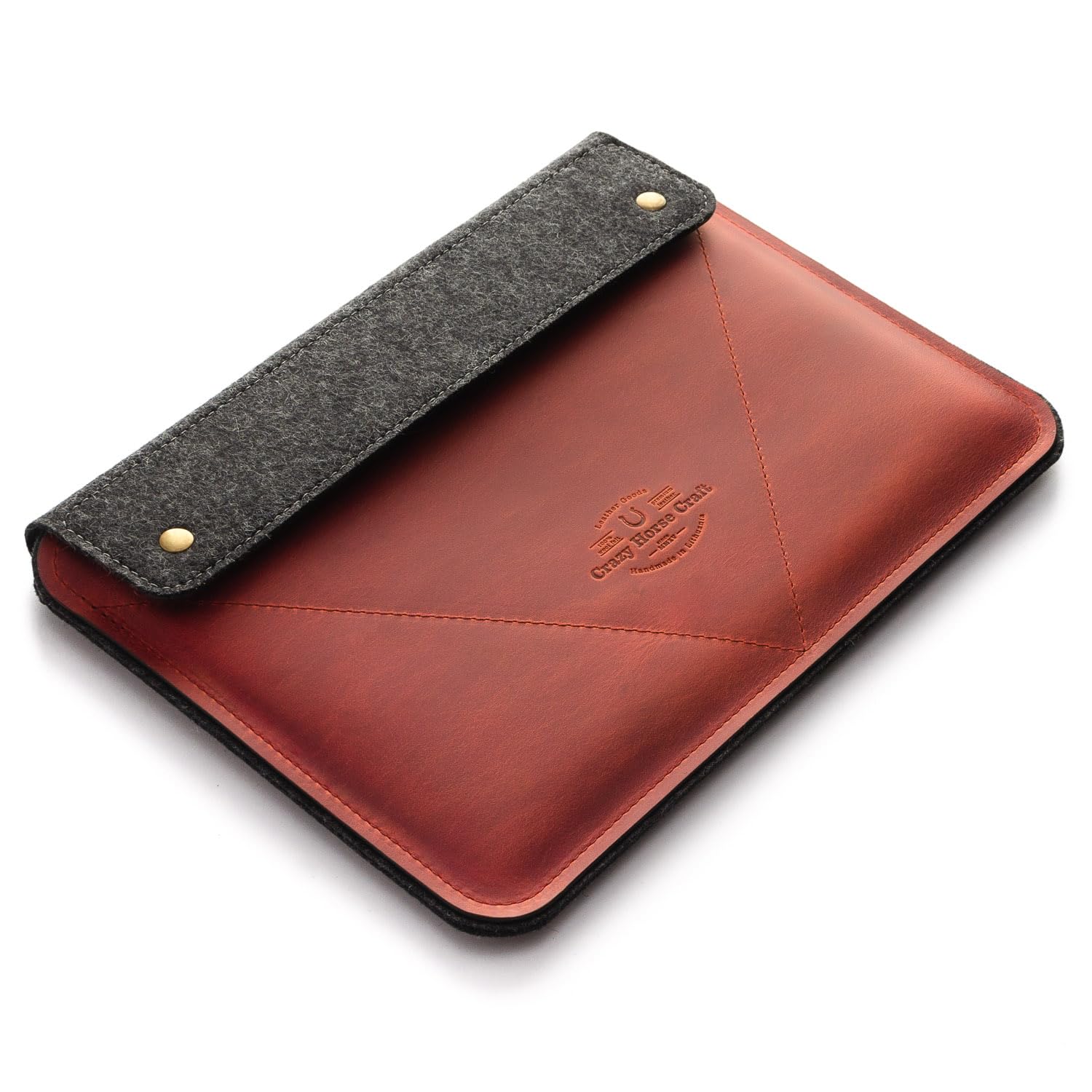 Crazy Horse Craft Lederhülle Für MacBook Pro 14 - Handgefertigte Ledertasche Aus Italienischem Leder