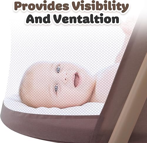 Miniatura 7 de Cunas para bebé, 3 en 1, cuna para bebé, resistente, portátil y fácil de ensamblar, incluye mosquitero y bolsa portátil. (Jaque)