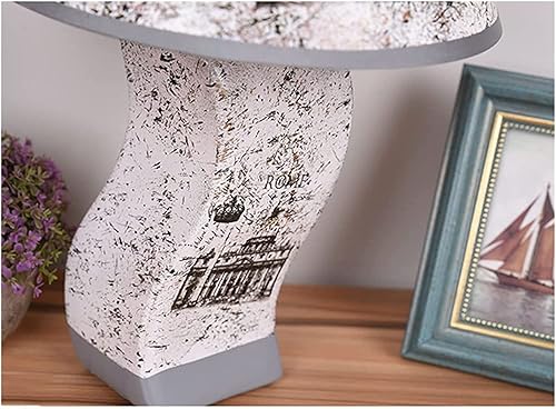 Miniatura 3 de JITEM Lámpara de Mesa Retro Nostálgica Lámpara de Mesa Nórdica de Cerámica Lámpara de Noche Pequeña Rústica E14 Lámpara de Mesita de Noche Sala de