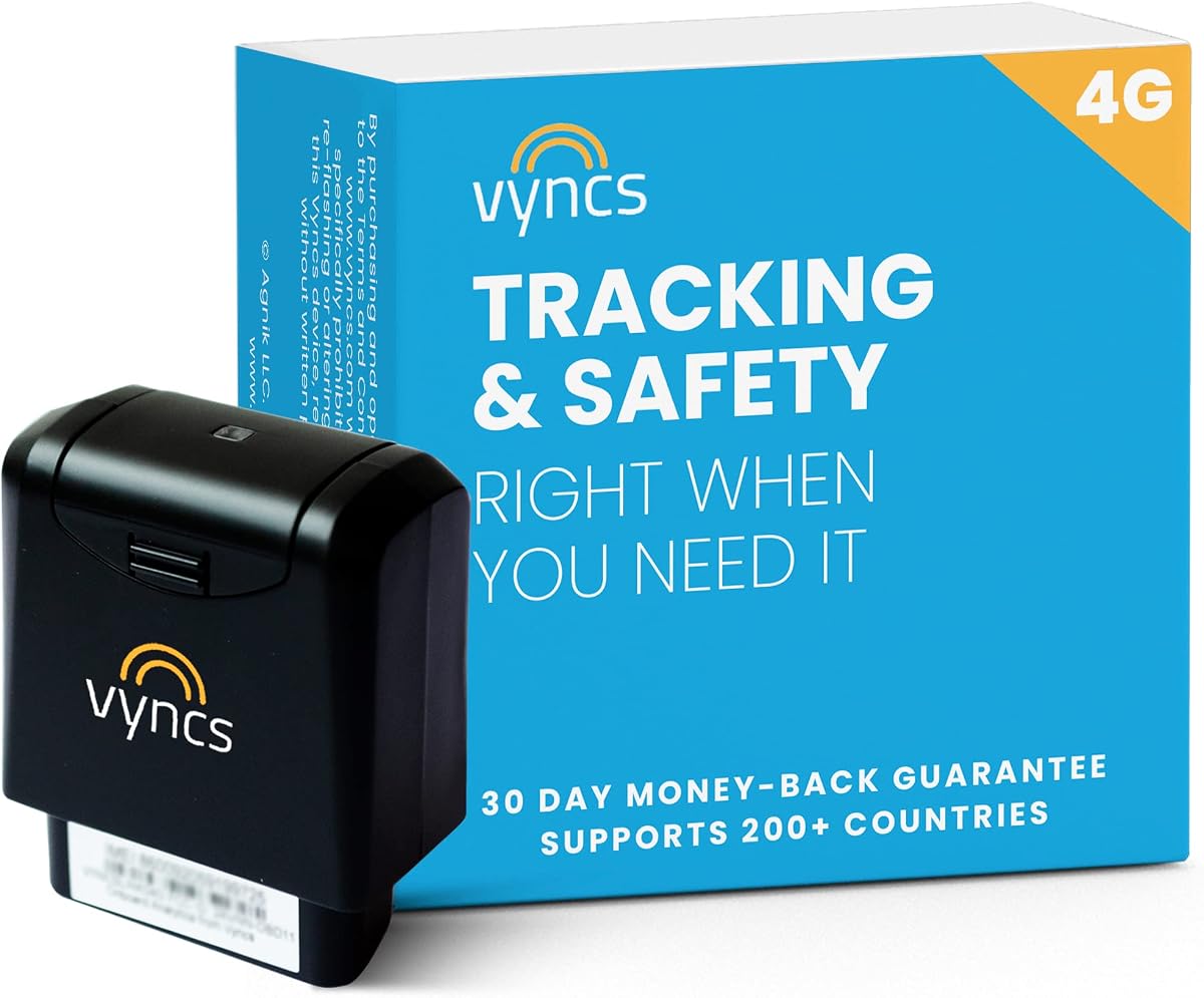 GPS Tracker for Vehicles, [No Monthly Fee], 4G LTE, Vehicle Location, Trip History, Driving Alerts, GeoFence, Fuel Economy, OBD Fault Codes, USA-Developed, Family or Fleets
