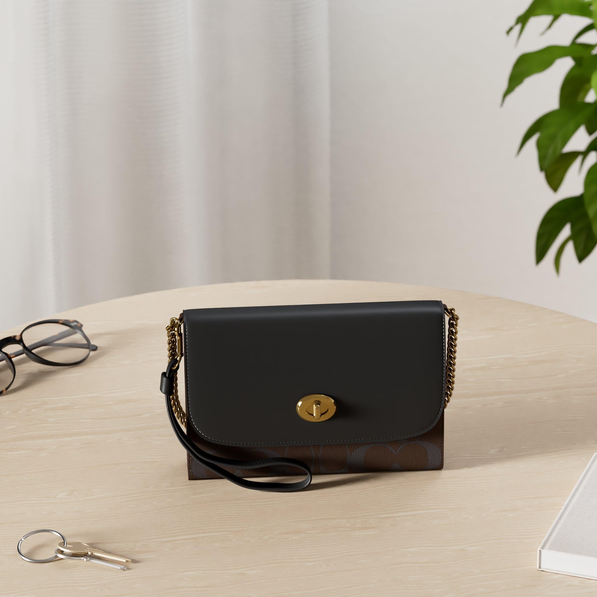 Coach Women's Signature Chain Crossbody Bag: Brown, Black One Size