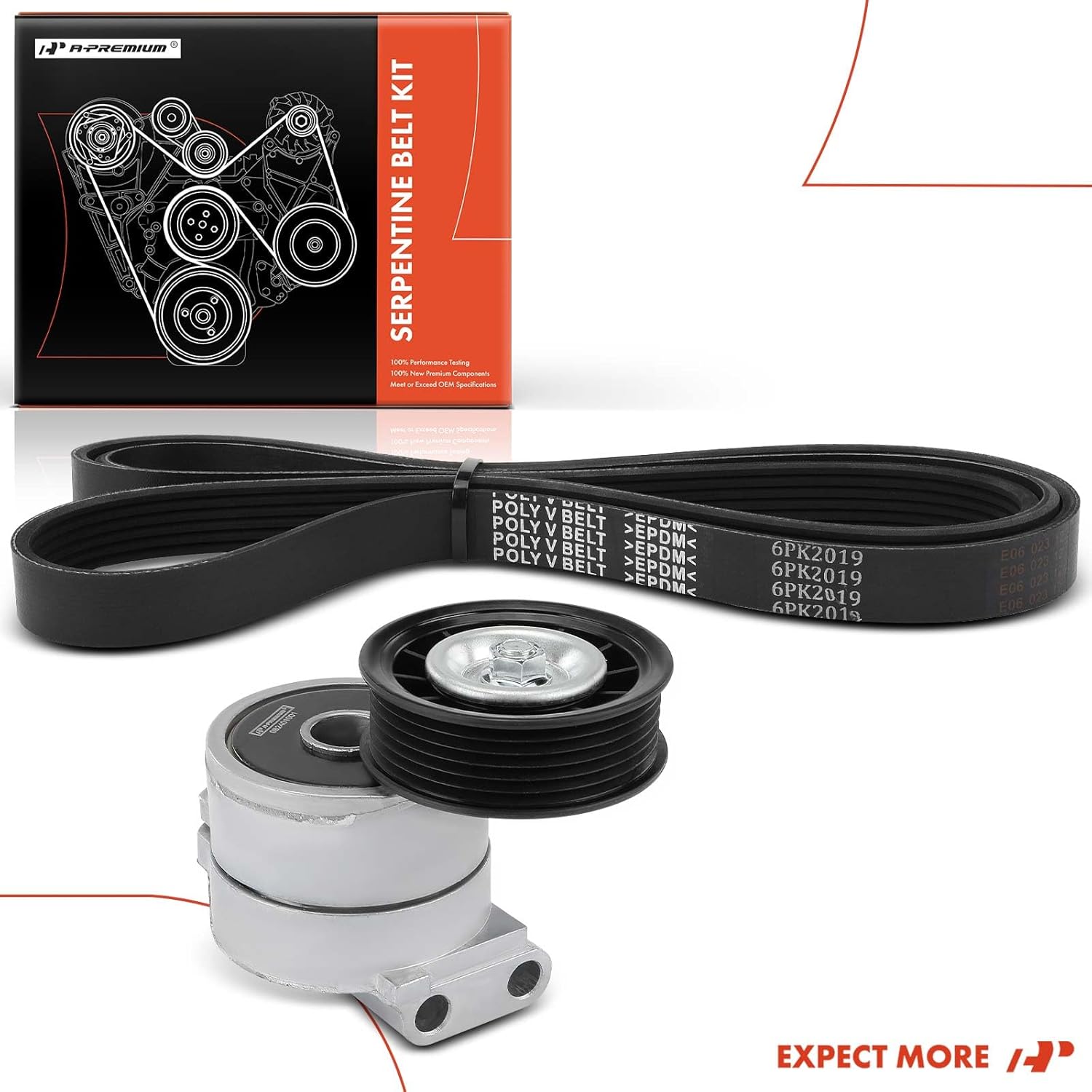 A-Premium Engine Serpentine Belt Drive Kit Compatible with Cadillac, Saab & Saturn Cars - Catera 1997-2001, 9-5 1999-2003, L300 2001-2005, LS2 2000, LW2 2000, LW300 2001-2003 - 3.0L