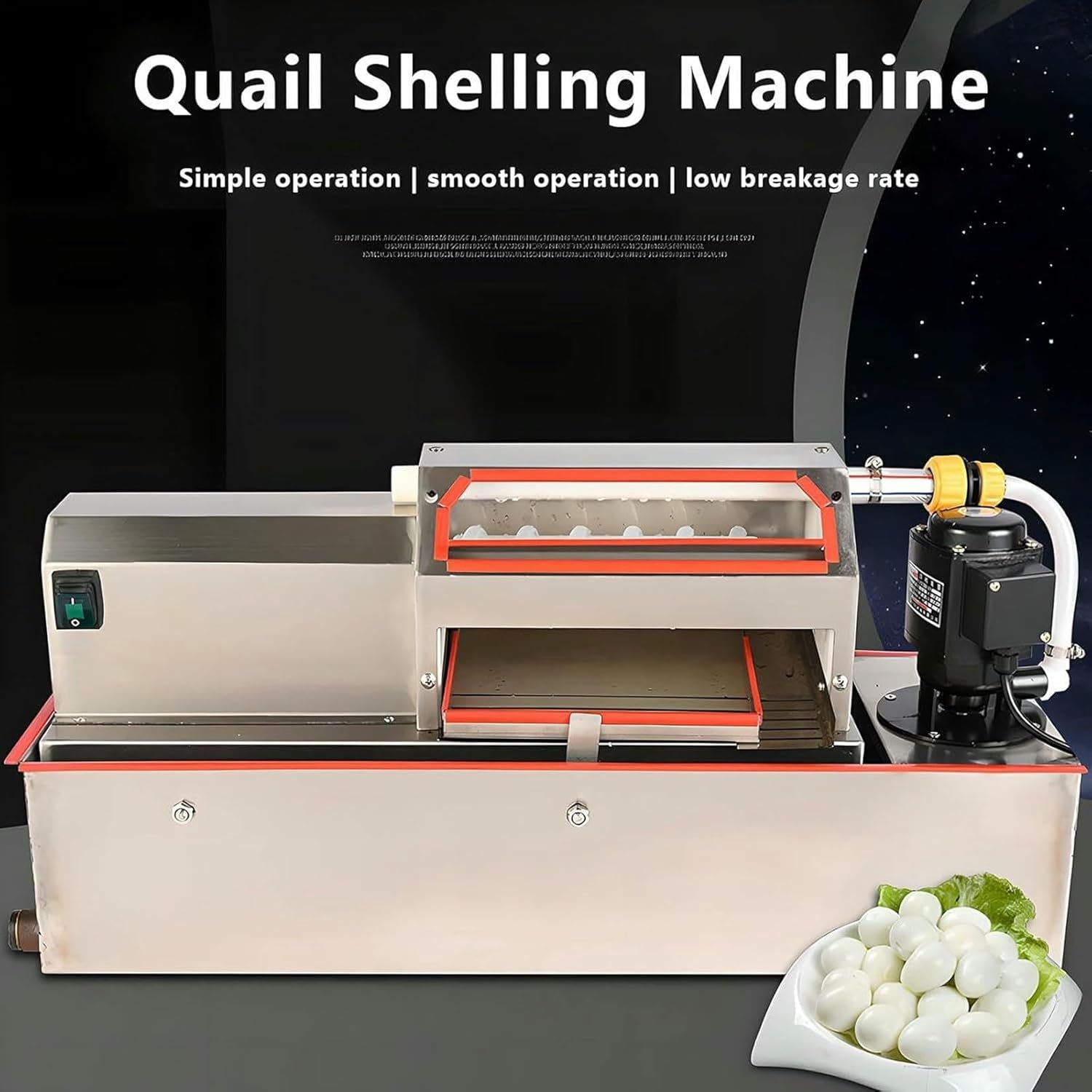 Electric Quail Egg Shelling Machine,Automatic Quail Egg Peeler Machine Birds Egg,Peeling Tool for Boiled Quail Egg 70kg/h