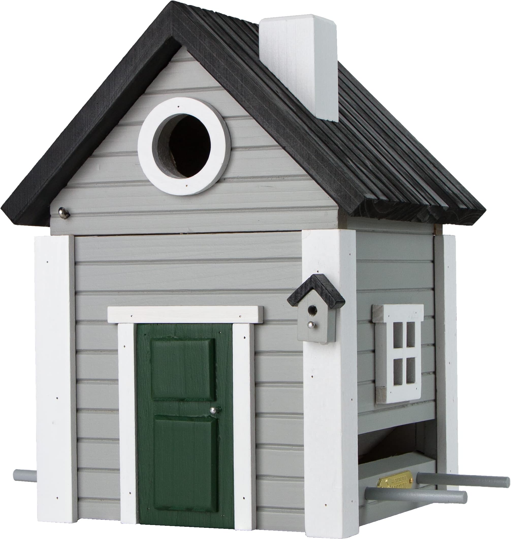 Wildlife Garden Multiholk - Kombi Aus Vogelfutterhaus Und Nistkasten In Schwarz