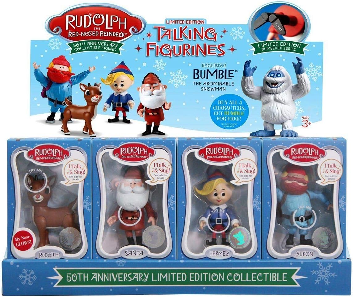 Rudolph the Red-Nosed Reindeer 50th Anniversary Limited Edition Collectible- Set of 4
