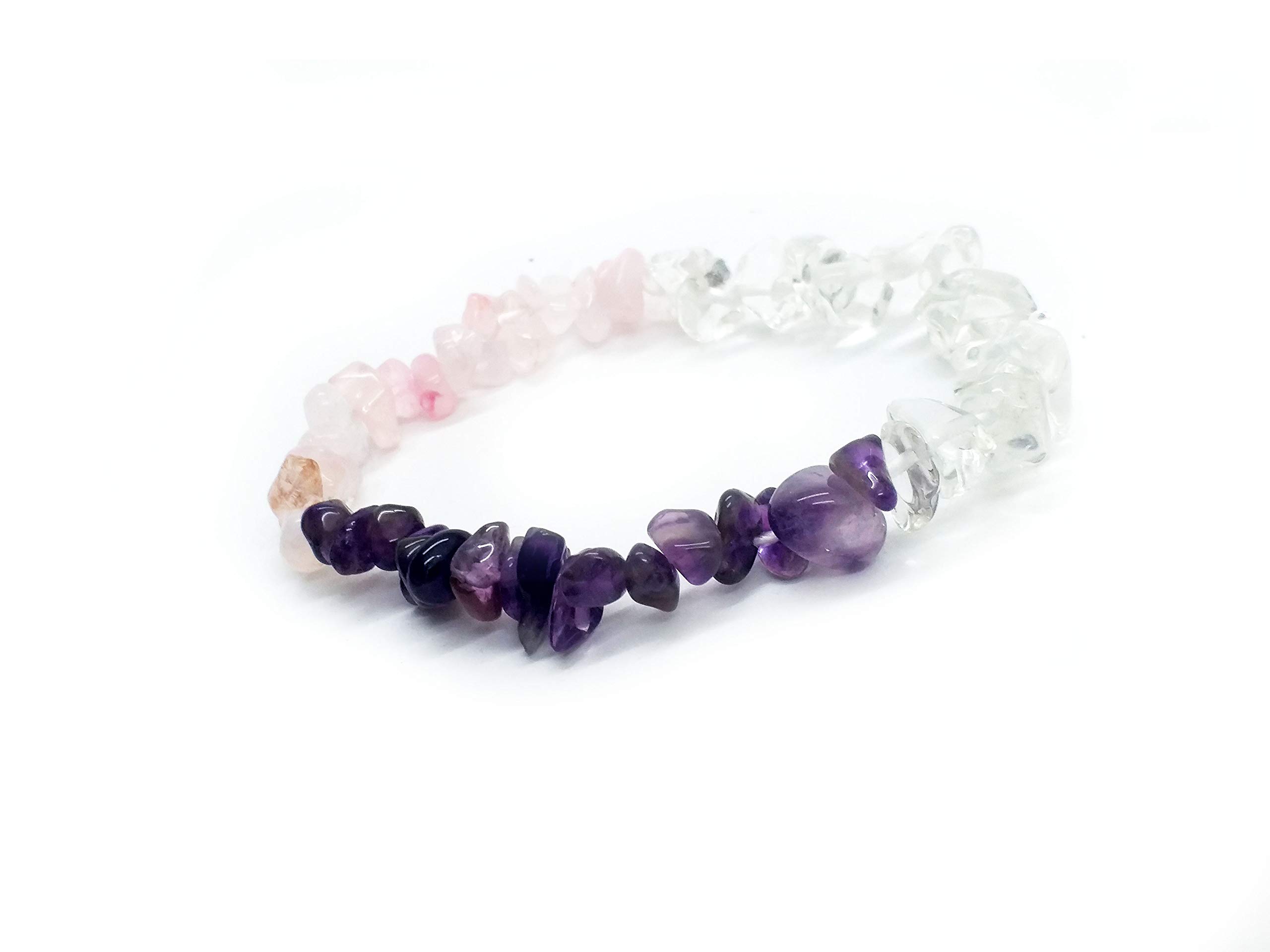 ASTROGHAR Amethyst & rose quartz and clear quartz Chip stretch bracelet (B081NJ5HLD) Amazon Price History, Amazon Price Tracker