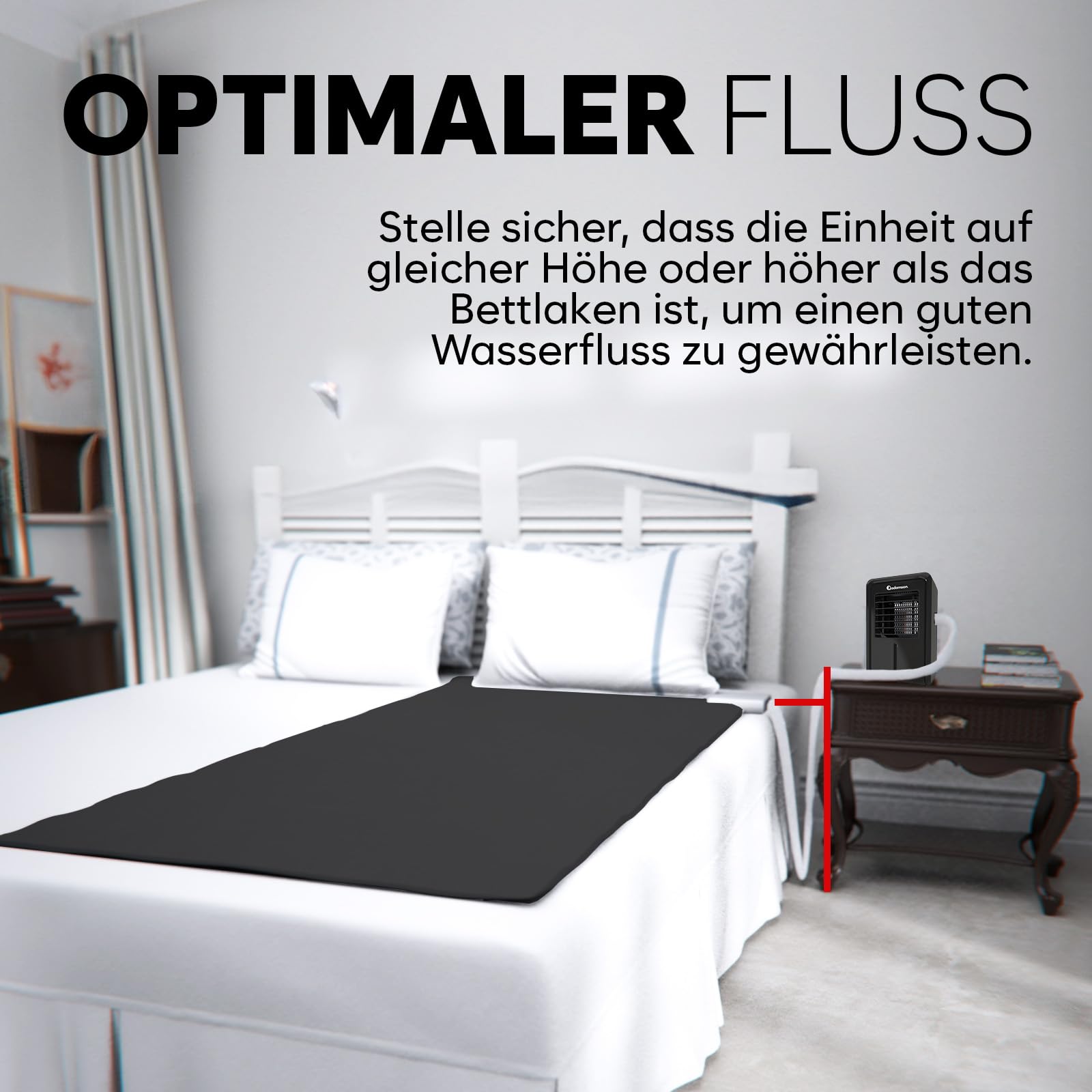 Adamson B10 kühlende Matratzenauflage – Twin 190x100 cm – 100% Baumwolle – Kühlmatte Bett für ruhigen, erholsamen Schlaf – Ideal für heiße Schläfer – Energiesparendes Design