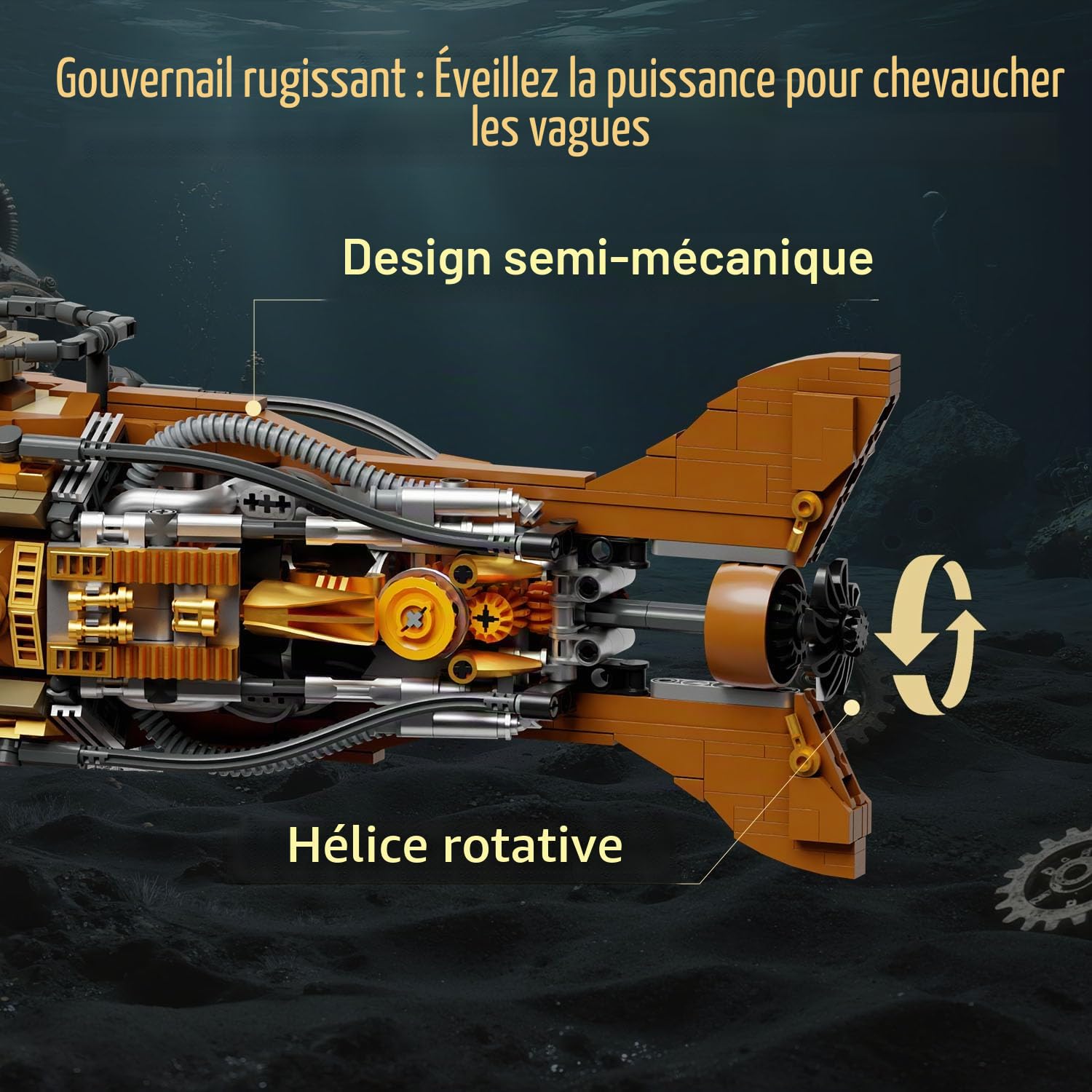 PAN TASY Nautilus Steampunk, sous-Marin modulaire à Construire pour Adultes