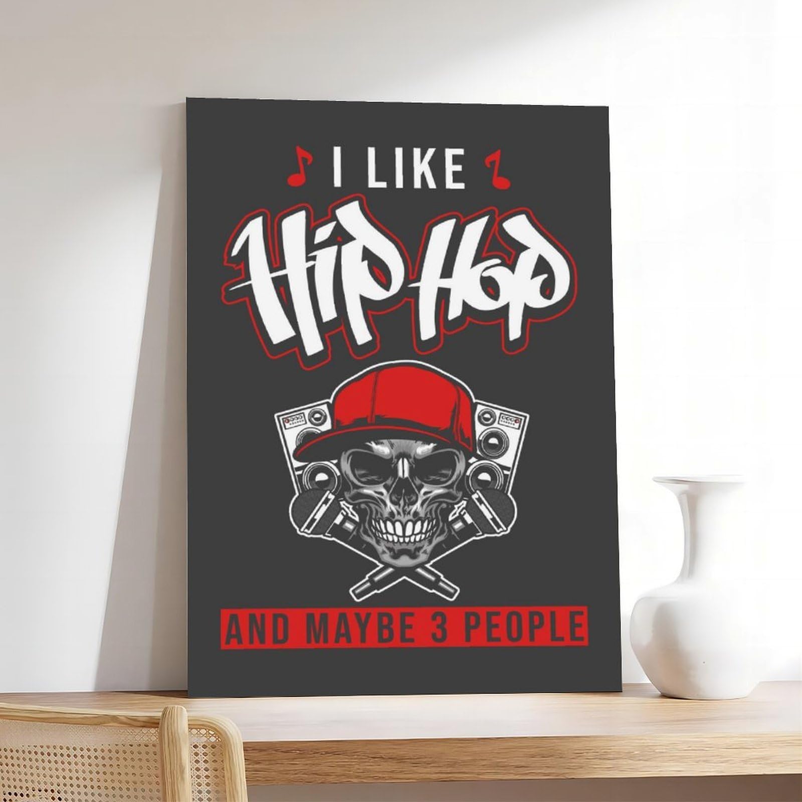 Poster su tela, stile hip hop, retrò, decorazione artistica da parete, stampa per soggiorno, camera da letto, cornice decorativa: 50,8 x 76,2 cm (lunghezza x larghezza)