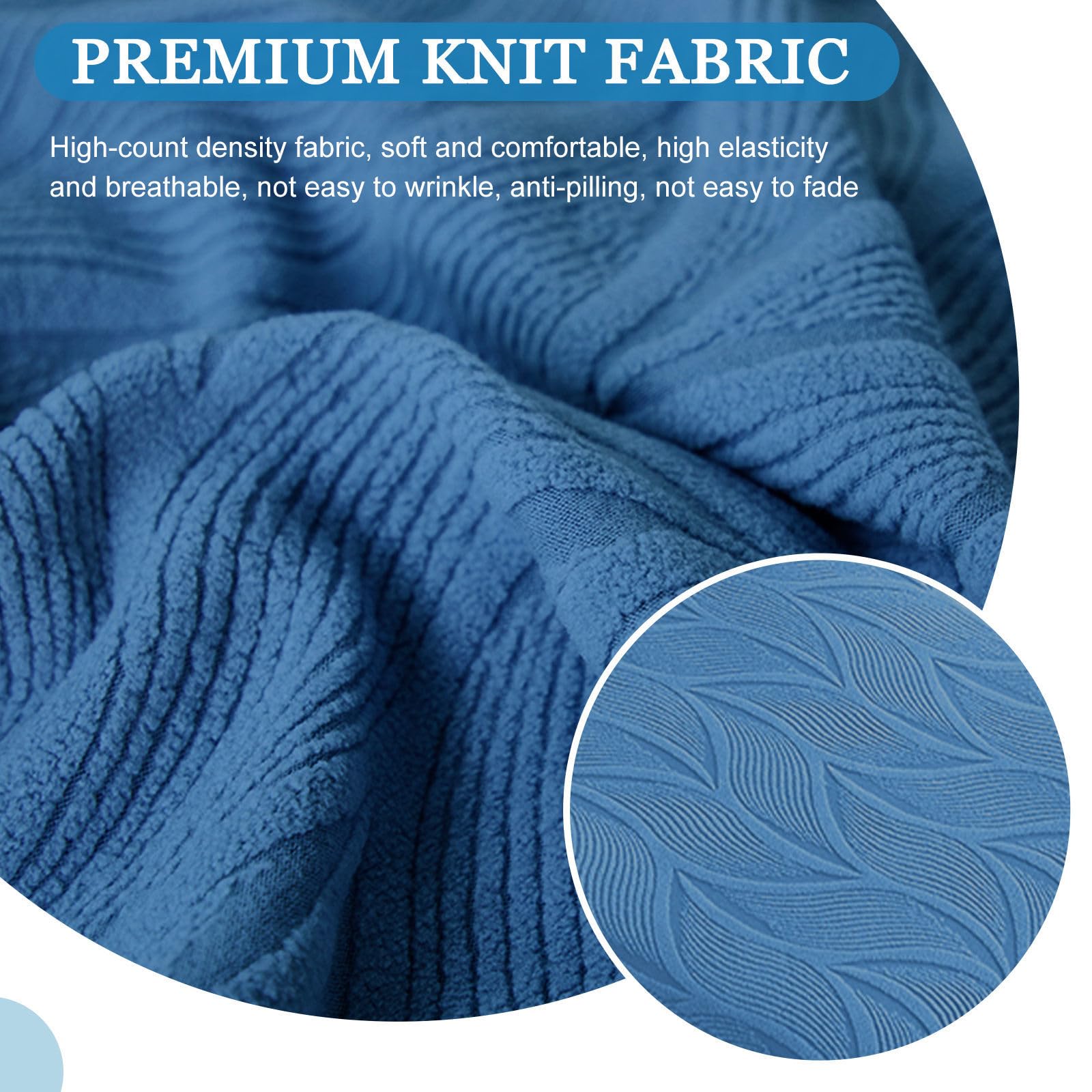 Coprisedie Elasticizzati per Sala da Pranzo Coprisedie da Cucina in Spandex Morbidi Rimovibili E Lavabili con Elastico sul Fondo - Blu Scuro - 6 Pezzi