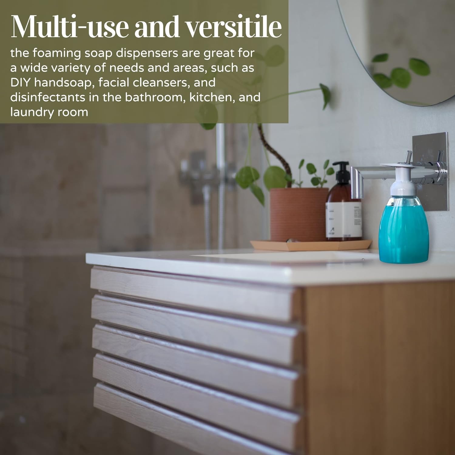 (3 Pack) Clear Plastic Foaming Soap Dispensers Pump-Bottles Compatible with Dr. Bronners Castile Liquid Soap, 250ml (8.5 oz) - Pack of 3 : Beauty & Personal Care